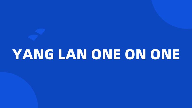 YANG LAN ONE ON ONE