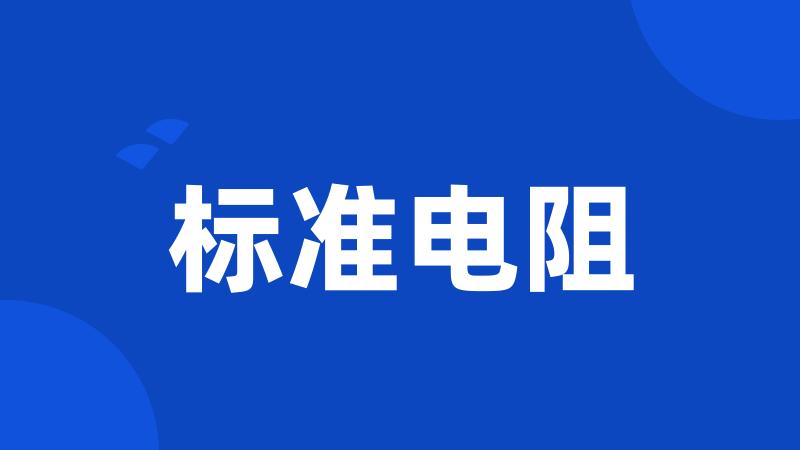 标准电阻