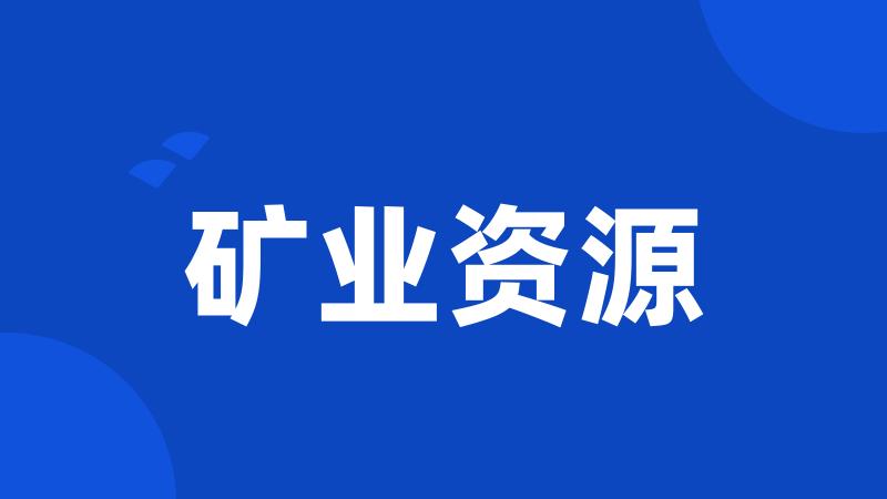 矿业资源