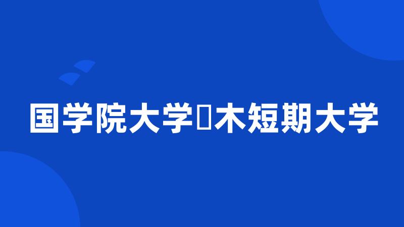 国学院大学栃木短期大学