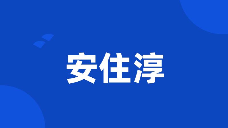 安住淳