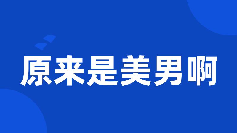原来是美男啊