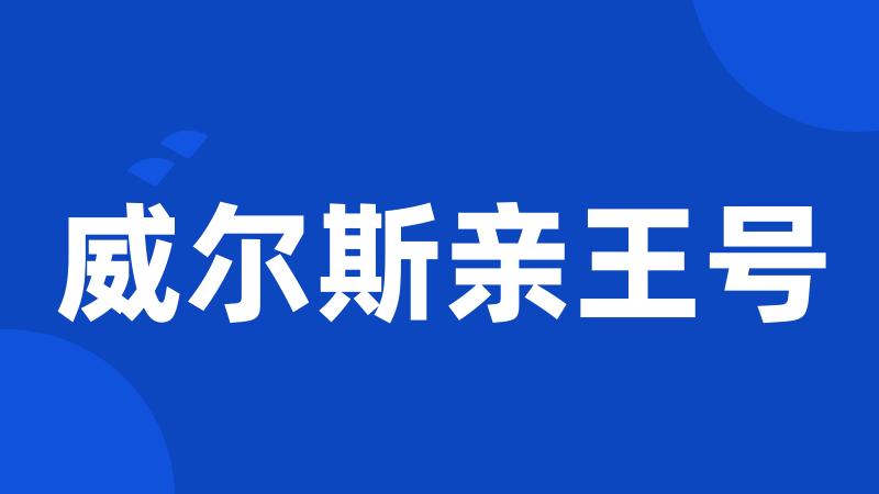 威尔斯亲王号
