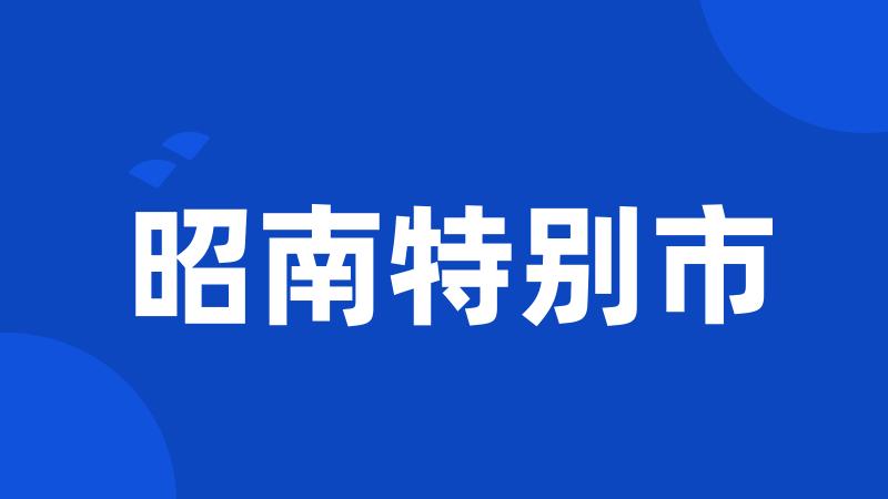昭南特别市