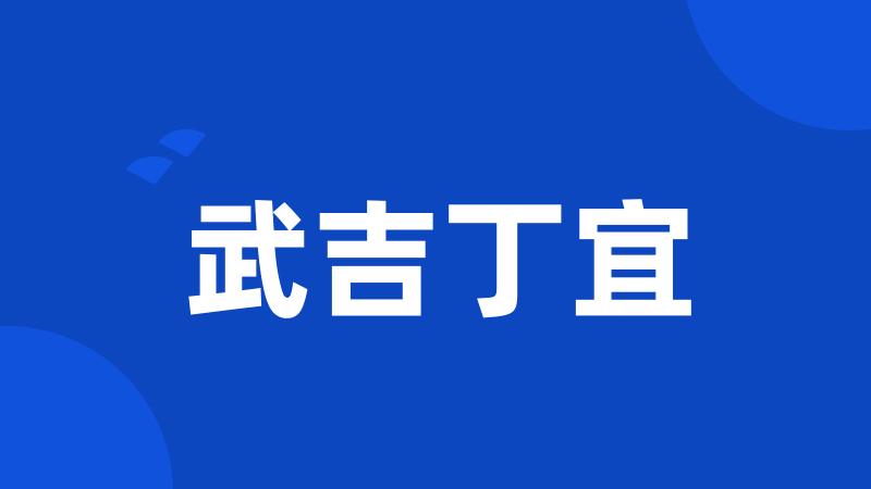武吉丁宜