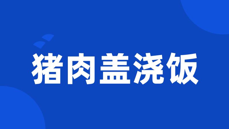 猪肉盖浇饭