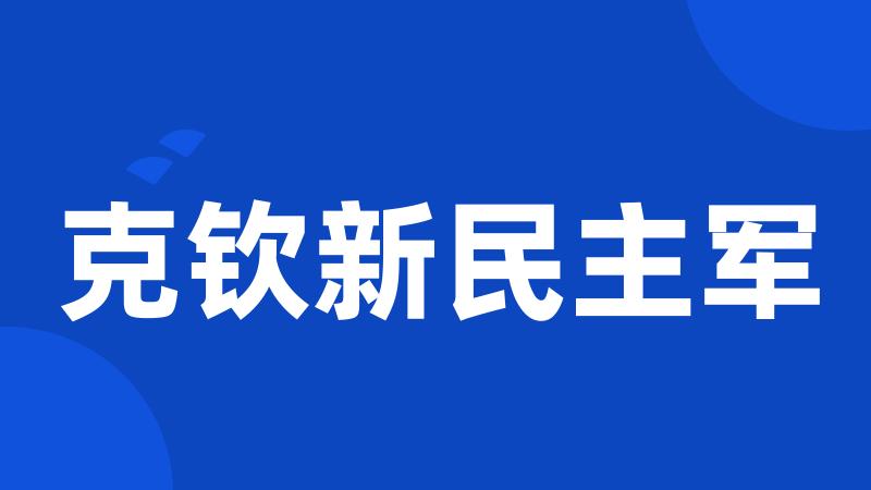 克钦新民主军