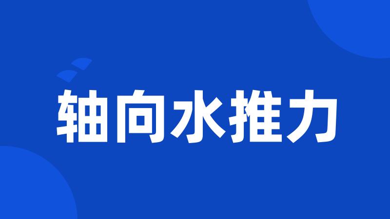 轴向水推力