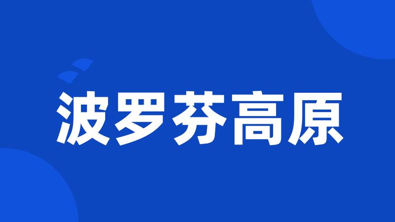 波罗芬高原