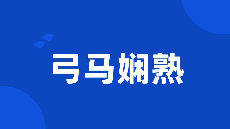 弓马娴熟