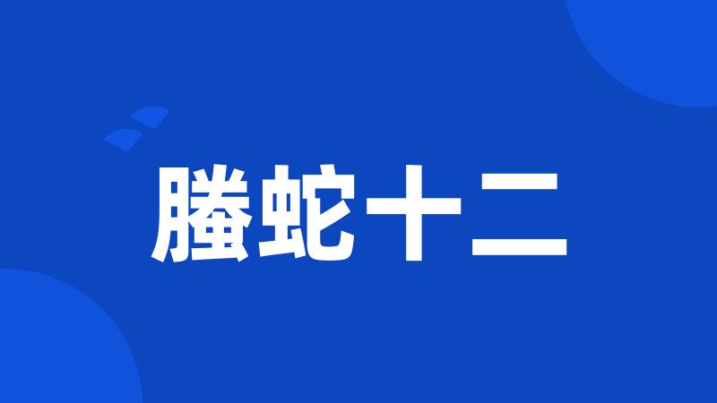 螣蛇十二