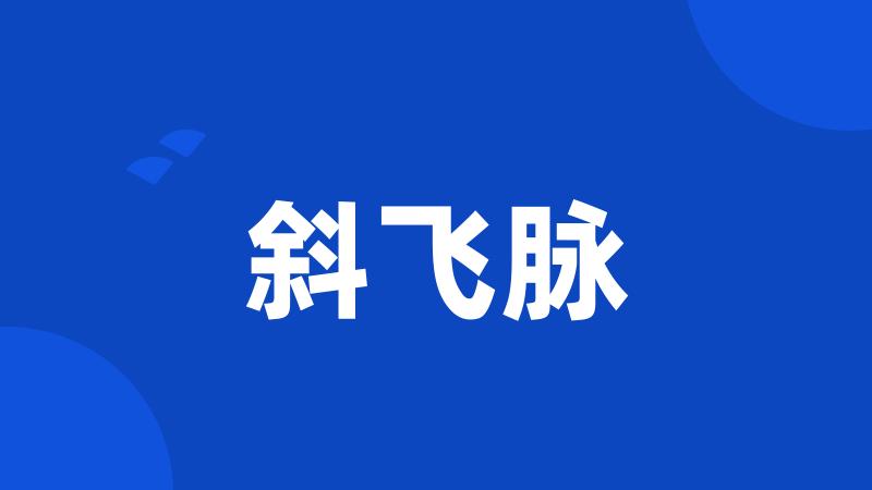 斜飞脉