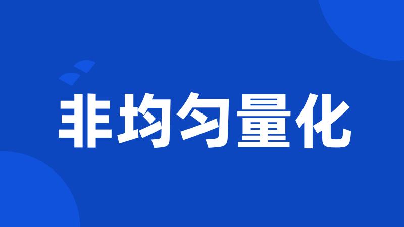 非均匀量化