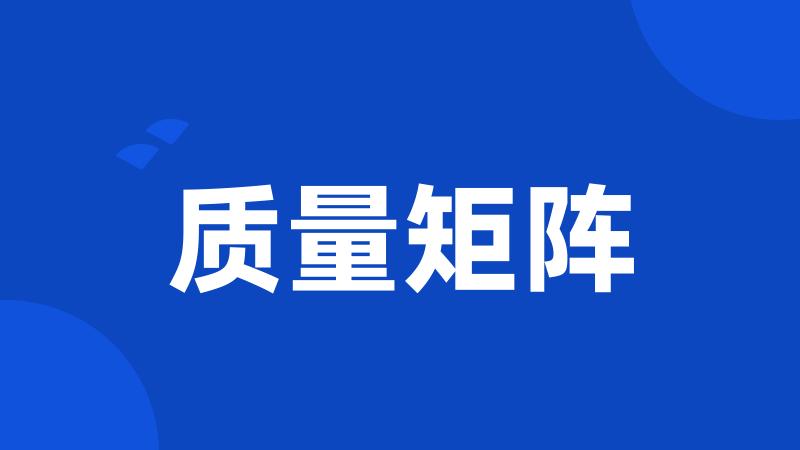 质量矩阵