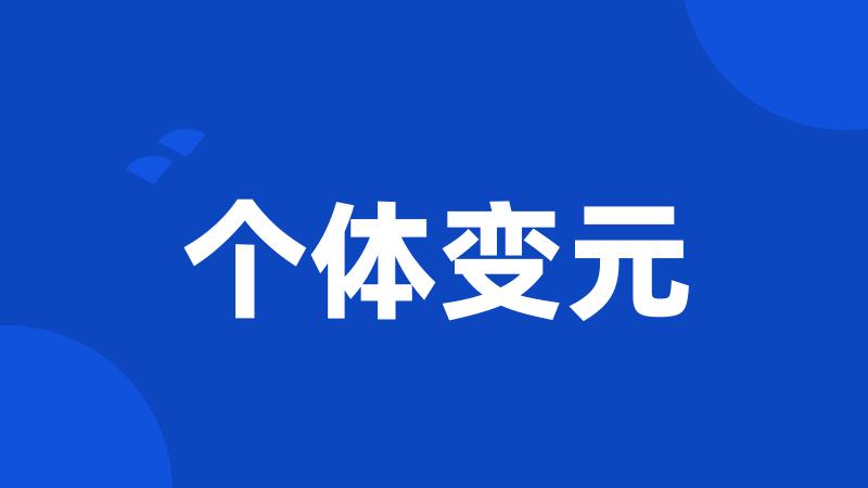个体变元