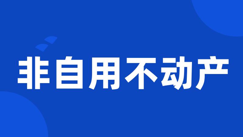 非自用不动产