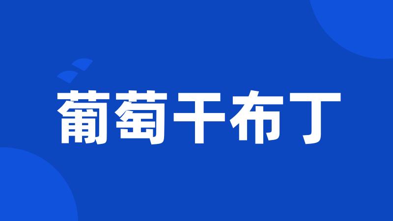葡萄干布丁