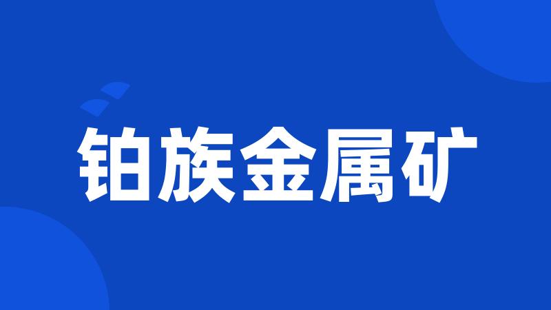 铂族金属矿
