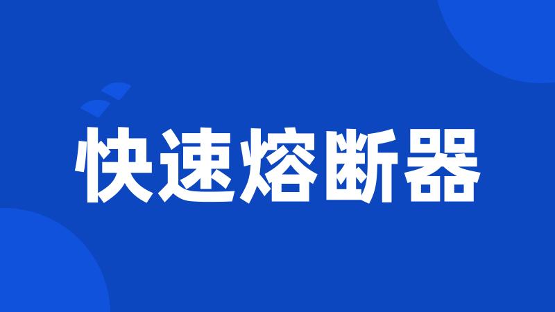 快速熔断器