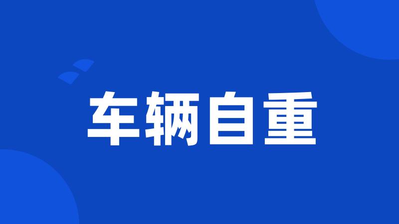 车辆自重