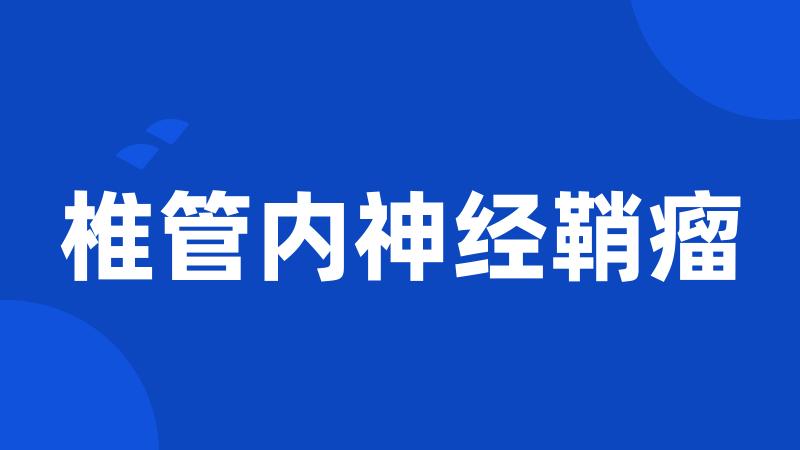 椎管内神经鞘瘤