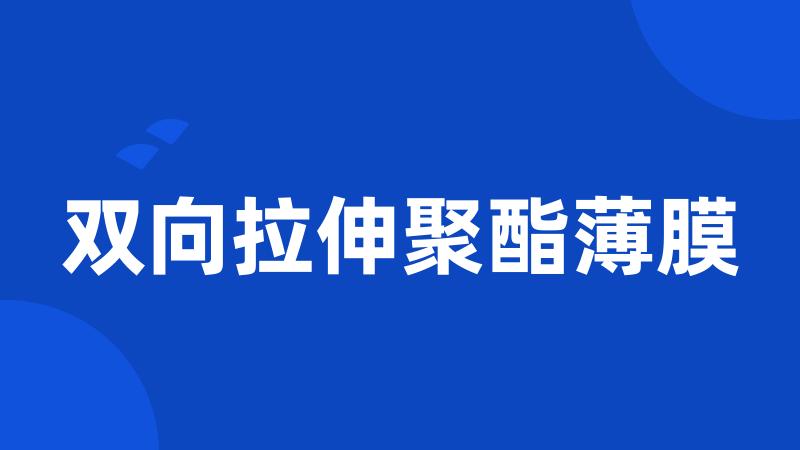 双向拉伸聚酯薄膜