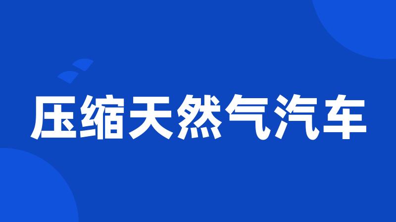 压缩天然气汽车