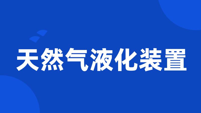 天然气液化装置
