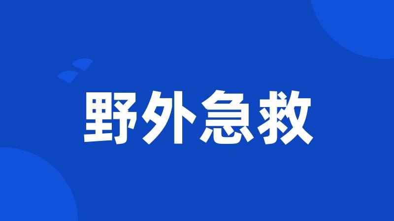 野外急救