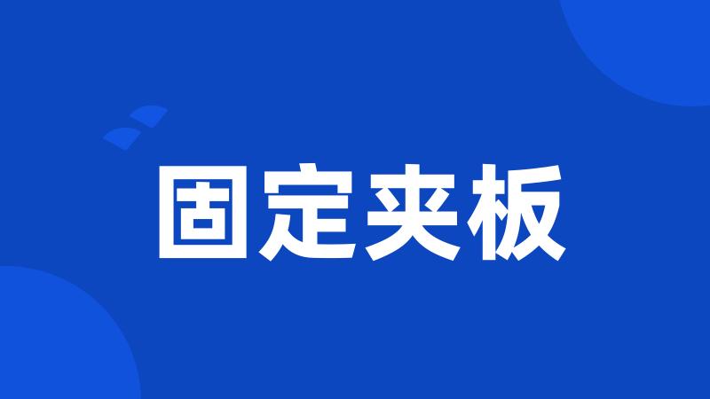 固定夹板