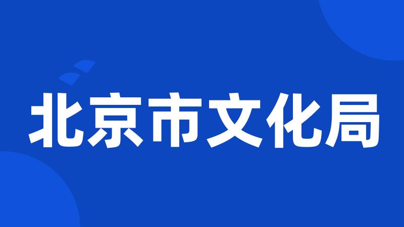 北京市文化局