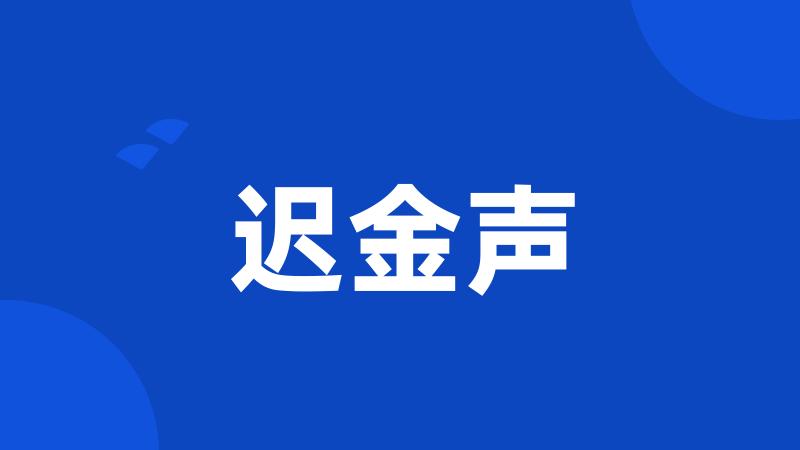迟金声