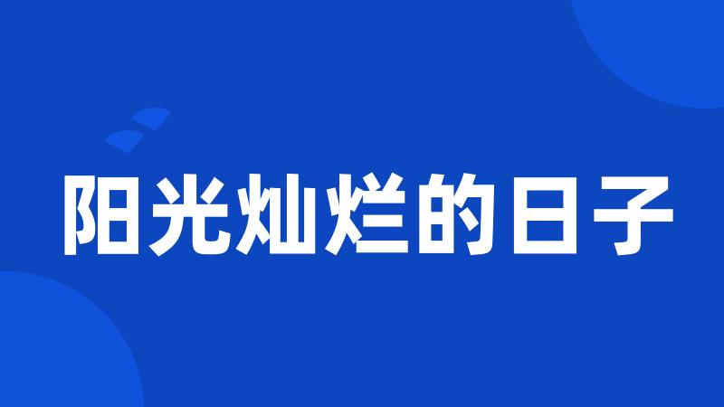 阳光灿烂的日子
