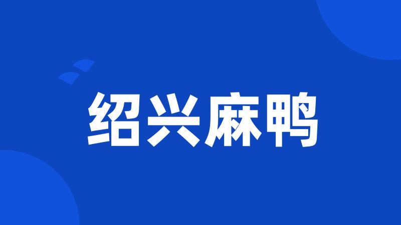 绍兴麻鸭