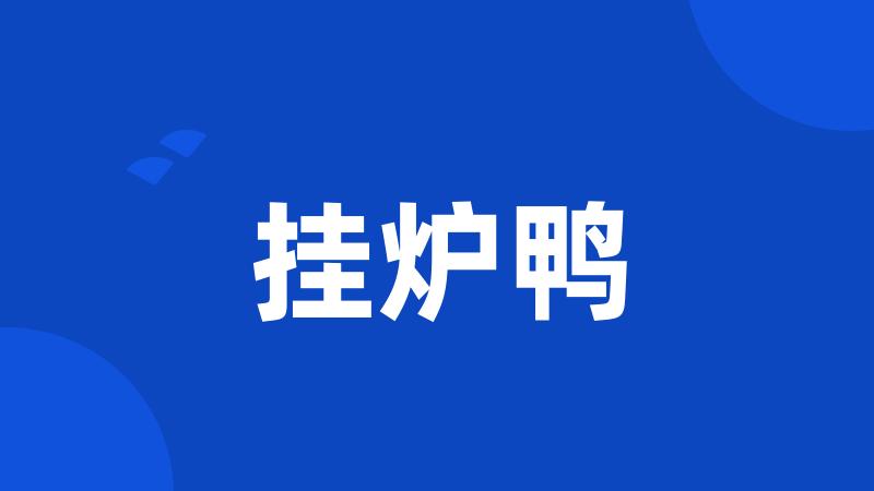 挂炉鸭
