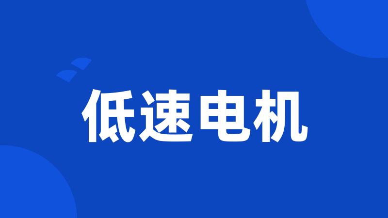 低速电机
