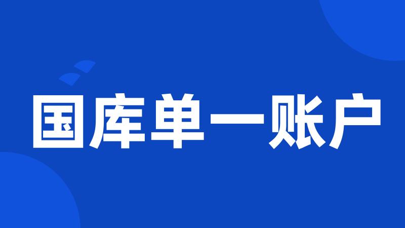国库单一账户