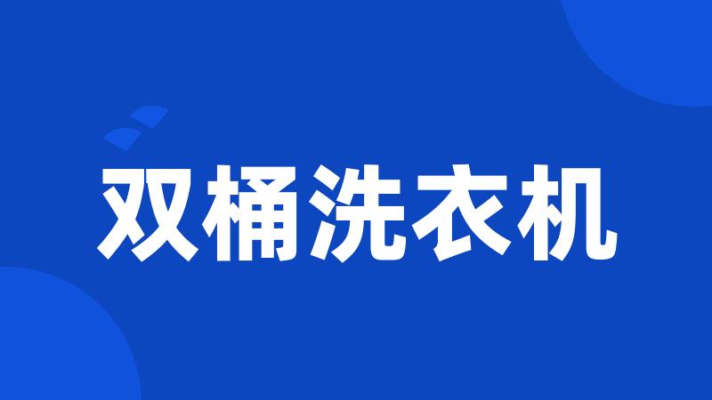 双桶洗衣机