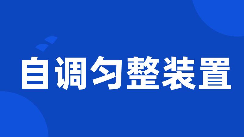 自调匀整装置