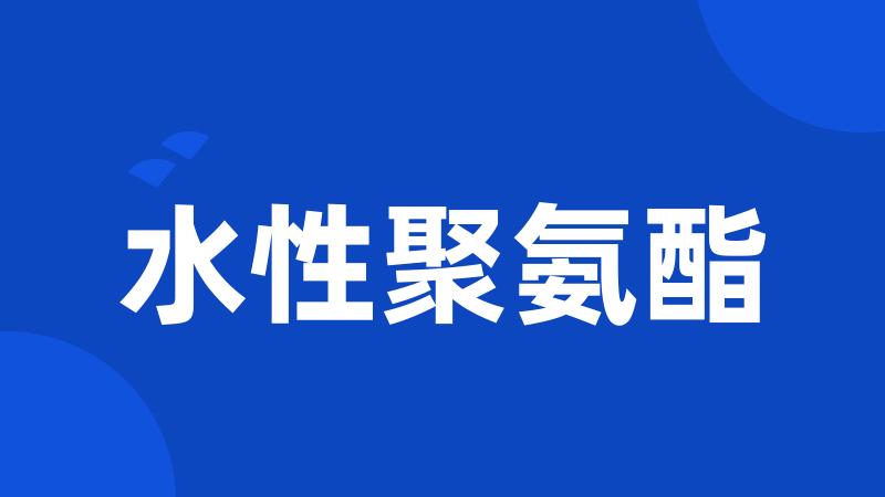 水性聚氨酯
