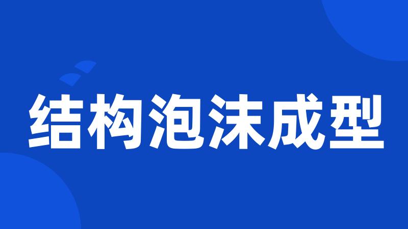 结构泡沫成型