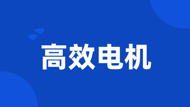 高效电机