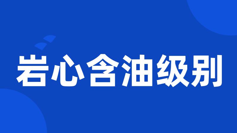 岩心含油级别