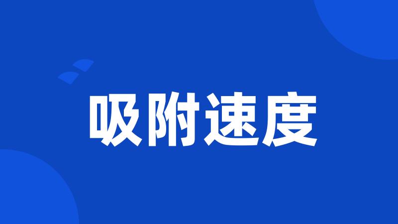 吸附速度