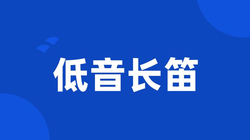 低音长笛