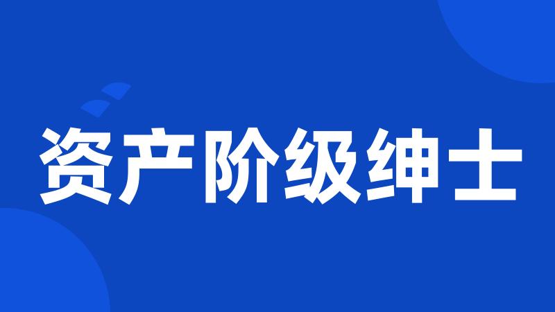 资产阶级绅士
