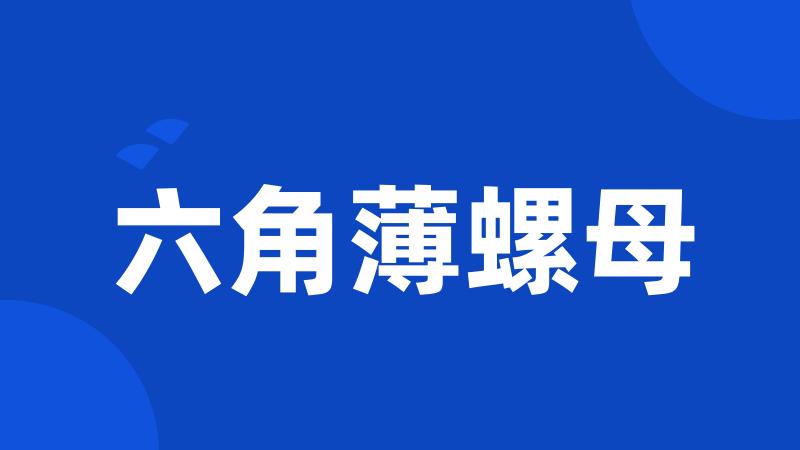 六角薄螺母