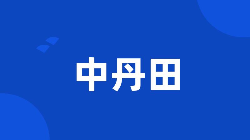 中丹田
