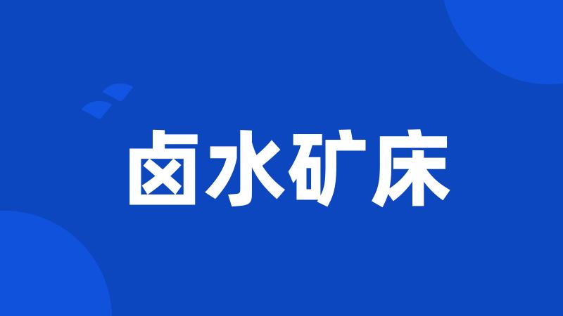 卤水矿床