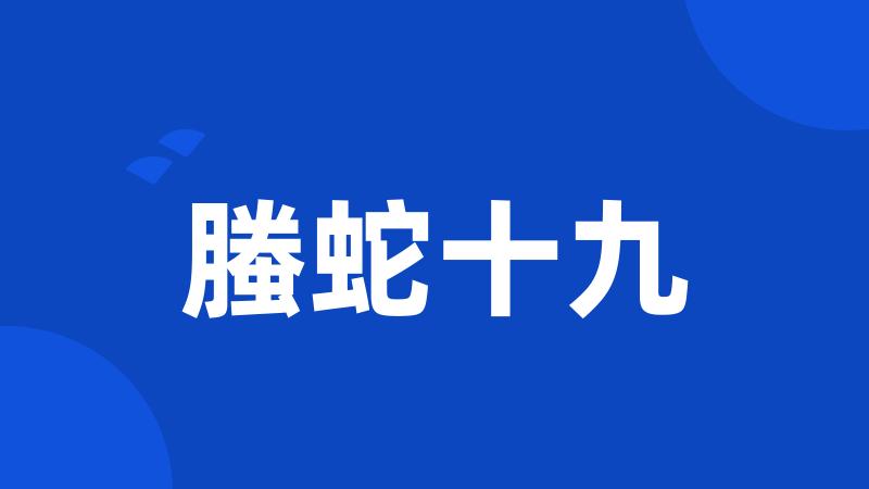 螣蛇十九